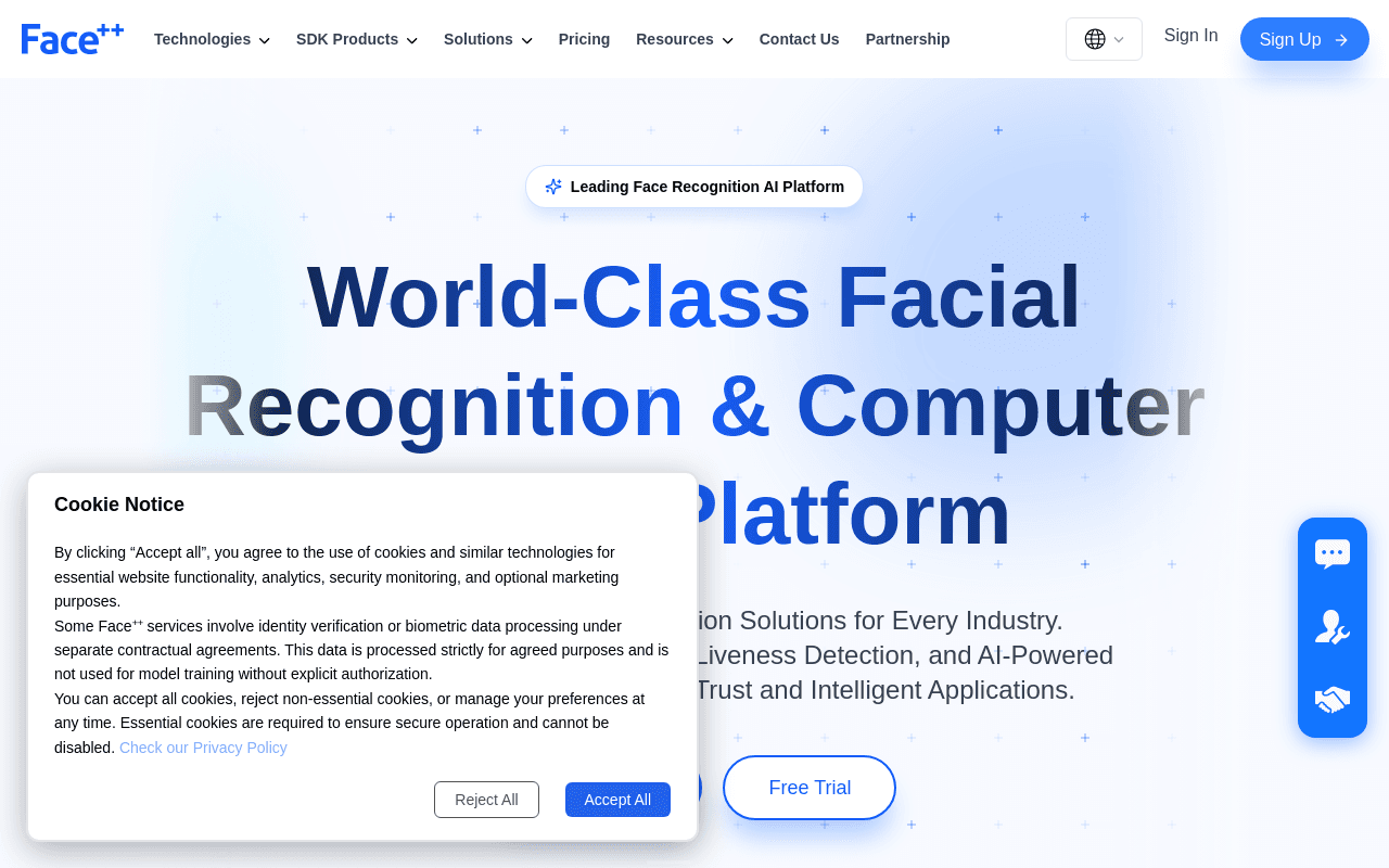 Face++ screenshot 1
