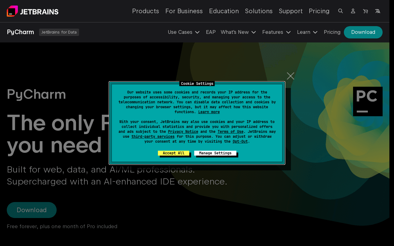 PyCharm screenshot 1