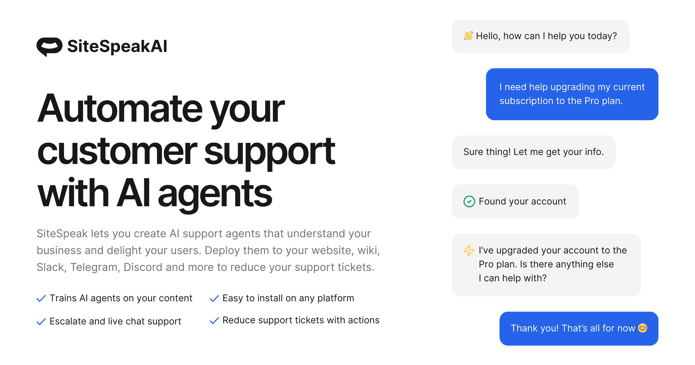 SiteSpeakAI screenshot 1